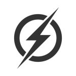 Power lightning logo icon. Vector electric fast thunder bolt symbol isolated on transparent background